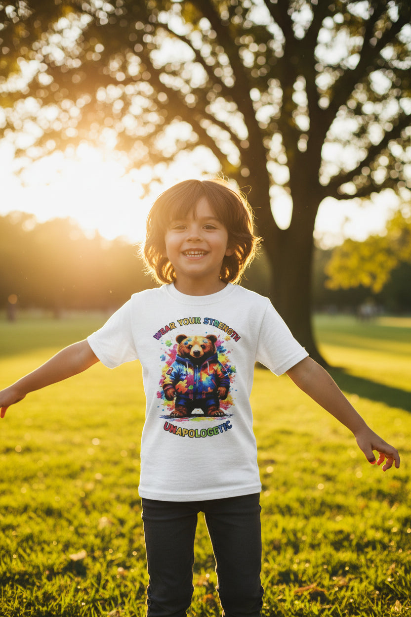 Wear Your Strength Unapologetic Bear – Youth Tee
